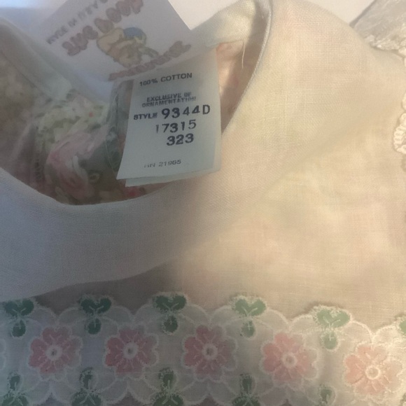 Vintage 80s Sears Winnie The Pooh Dress Floral Lace Trim - Picture 4 of 9